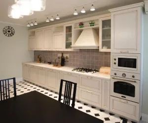 Кухня 488, прямая, бежевая
