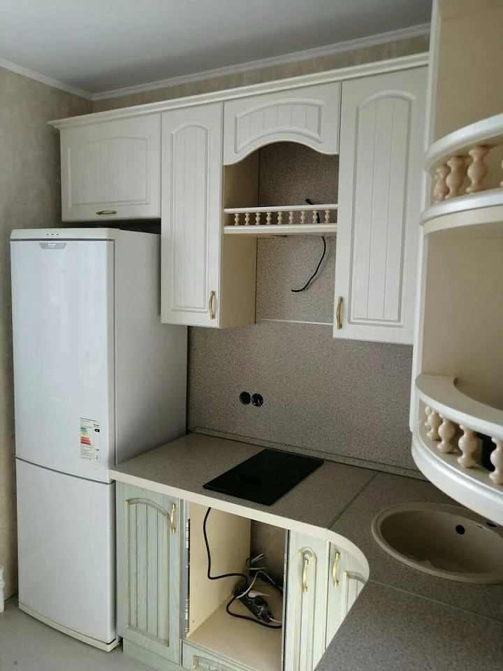 Кухня с патиной и фотопечатью А-374